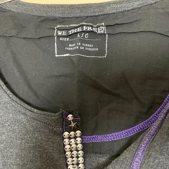 We the Free People Studded Henley Tunic Top Size Large Comfy - Picture 3 of 7